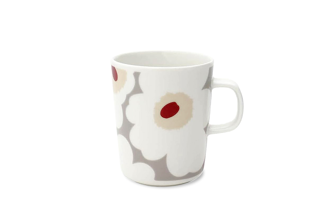 マリメッコ マグ250ml /ウニッコ/ライトグレー×ホワイト×ライトピンク/日本限定カラー